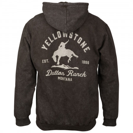 Yellowstone Dutton Ranch Montana Mineral Wash Pull-Over Pocket Hoodie